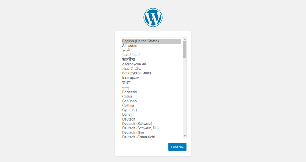 wordpress-installation-page