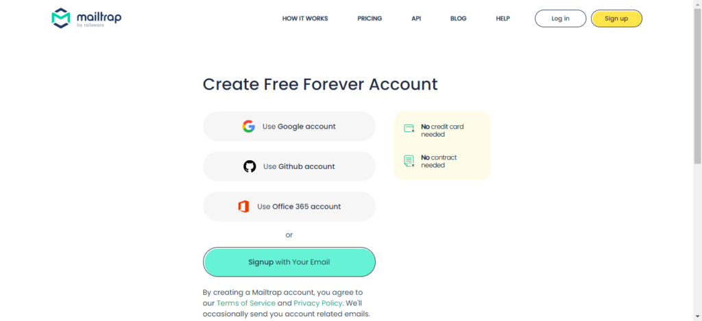 mail trap signup for email testing